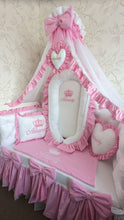 Load image into Gallery viewer, Luxury baby bedding 120*60 personalised by embroidery, 100% cotton
