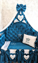 Load image into Gallery viewer, Luxury baby bedding velvet and cotton 

 140x70 personalised by embroidery
