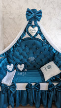 Load image into Gallery viewer, Luxury baby bedding velvet and cotton 

 140x70 personalised by embroidery
