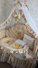 Load image into Gallery viewer, Luxury baby bedding 120x60 personalised by embroidery
