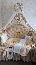 Load image into Gallery viewer, Luxury baby bedding 120x60 personalised by embroidery
