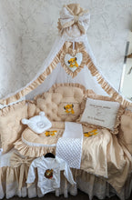 Load image into Gallery viewer, Luxury baby bedding 120x60 personalised by embroidery
