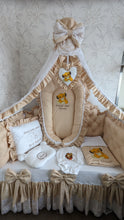 Load image into Gallery viewer, Luxury baby bedding 120x60 personalised by embroidery
