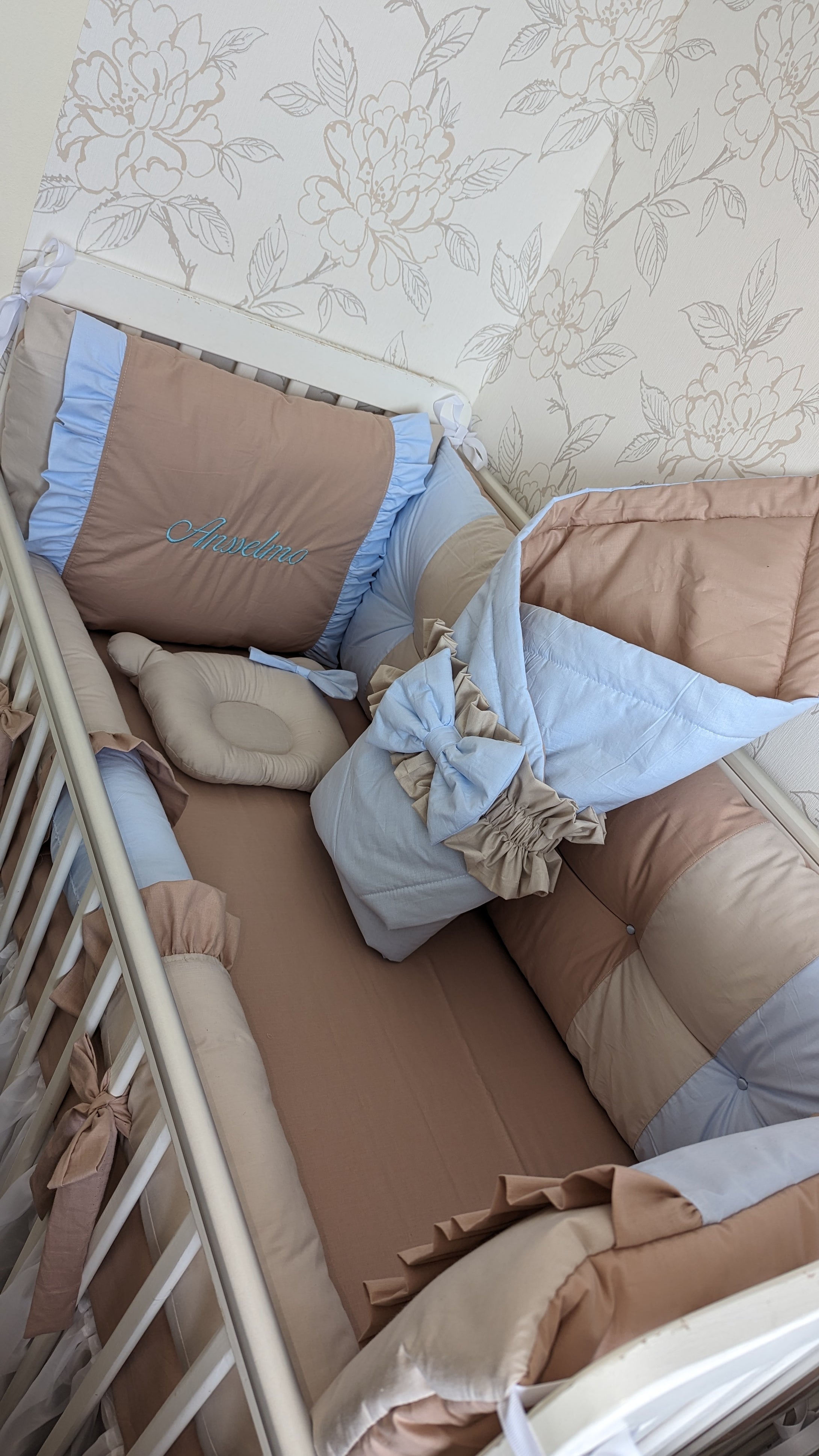 Luxury Baby bedding 120x60 100% cotton personalized by embroidery