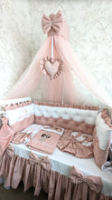 Load image into Gallery viewer, Luxury baby bedding 100*50 personalised by embroidery, 100% cotton
