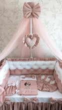 Load image into Gallery viewer, Luxury baby bedding 100*50 personalised by embroidery, 100% cotton
