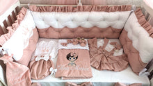 Load image into Gallery viewer, Luxury baby bedding 100*50 personalised by embroidery, 100% cotton
