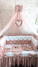 Load image into Gallery viewer, Luxury baby bedding 100*50 personalised by embroidery, 100% cotton
