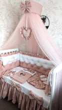 Load image into Gallery viewer, Luxury baby bedding 100*50 personalised by embroidery, 100% cotton
