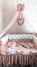 Load image into Gallery viewer, Luxury baby bedding 100*50 personalised by embroidery, 100% cotton
