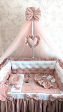 Load image into Gallery viewer, Luxury baby bedding 100*50 personalised by embroidery, 100% cotton
