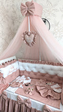 Load image into Gallery viewer, Luxury baby bedding 100*50 personalised by embroidery, 100% cotton
