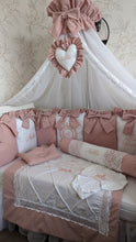 Load image into Gallery viewer, Luxury baby bedding 120*60 personalised by embroidery

