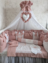Load image into Gallery viewer, Luxury baby bedding 120*60 personalised by embroidery
