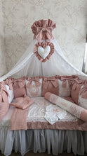 Load image into Gallery viewer, Luxury baby bedding 120*60 personalised by embroidery
