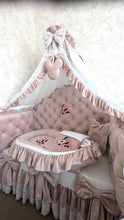 Load image into Gallery viewer, Luxury baby bedding velvet and cotton 

 140*70 personalised by embroidery
