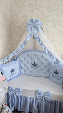 Load image into Gallery viewer, Luxury baby bedding 120x60 personalised by embroidery
