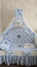 Load image into Gallery viewer, Luxury baby bedding 120x60 personalised by embroidery
