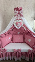 Load image into Gallery viewer, Luxury bedding 190*90 personalised by embroidery, 100% cotton
