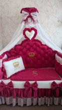 Load image into Gallery viewer, Luxury baby bedding velvet and cotton 

 120*60 personalised by embroidery

