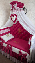 Load image into Gallery viewer, Luxury baby bedding velvet and cotton 

 120*60 personalised by embroidery
