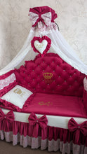 Load image into Gallery viewer, Luxury baby bedding velvet and cotton 

 120*60 personalised by embroidery
