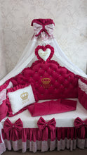 Load image into Gallery viewer, Luxury baby bedding velvet and cotton 

 120*60 personalised by embroidery
