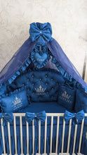 Load image into Gallery viewer, Luxury baby bedding 120x60 personalised by embroidery
