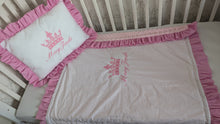 Load image into Gallery viewer, Blanket and pillow 
100% cotton and dimple minky
Personalised by embroidery
