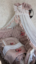 Load image into Gallery viewer, Luxury baby bedding velvet and cotton 

 120*60 personalised by embroidery
