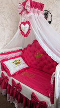 Load image into Gallery viewer, Luxury baby bedding cotton 

 120*60 personalised by embroidery
