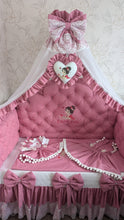Load image into Gallery viewer, Luxury baby bedding 140*70 personalised by embroidery, 100% cotton
