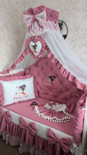 Load image into Gallery viewer, Luxury baby bedding 140*70 personalised by embroidery, 100% cotton
