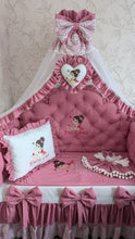 Load image into Gallery viewer, Luxury baby bedding 140*70 personalised by embroidery, 100% cotton
