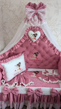 Load image into Gallery viewer, Luxury baby bedding 140*70 personalised by embroidery, 100% cotton
