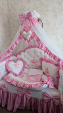 Load image into Gallery viewer, Luxury baby bedding 120*60 personalised by embroidery, 100% cotton
