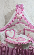 Load image into Gallery viewer, Luxury baby bedding 120*60 personalised by embroidery, 100% cotton
