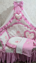 Load image into Gallery viewer, Luxury baby bedding 120*60 personalised by embroidery, 100% cotton
