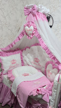 Load image into Gallery viewer, Luxury baby bedding 120*60 personalised by embroidery, 100% cotton
