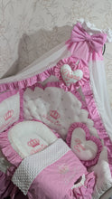 Load image into Gallery viewer, Luxury baby bedding 120*60 personalised by embroidery, 100% cotton
