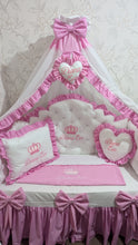 Load image into Gallery viewer, Luxury baby bedding 120*60 personalised by embroidery, 100% cotton
