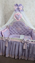 Load image into Gallery viewer, Luxury baby bedding 120*60 personalised by embroidery, 100% cotton
