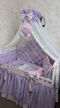 Load image into Gallery viewer, Luxury baby bedding 120*60 personalised by embroidery, 100% cotton
