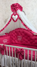 Load image into Gallery viewer, Luxury baby bedding 120x60 personalised by embroidery
