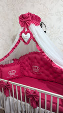 Load image into Gallery viewer, Luxury baby bedding 120x60 personalised by embroidery

