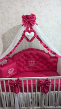 Load image into Gallery viewer, Luxury baby bedding 120x60 personalised by embroidery

