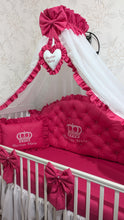 Load image into Gallery viewer, Luxury baby bedding 120x60 personalised by embroidery
