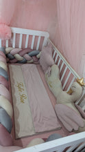 Load image into Gallery viewer, Luxury baby bedding  120*60 personalised by embroidery,  made in velvet
