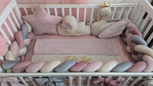 Load image into Gallery viewer, Luxury baby bedding  120*60 personalised by embroidery,  made in velvet

