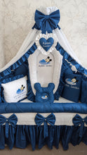 Load image into Gallery viewer, Luxury baby bedding 120*60 personalised by embroidery, 100% cotton
